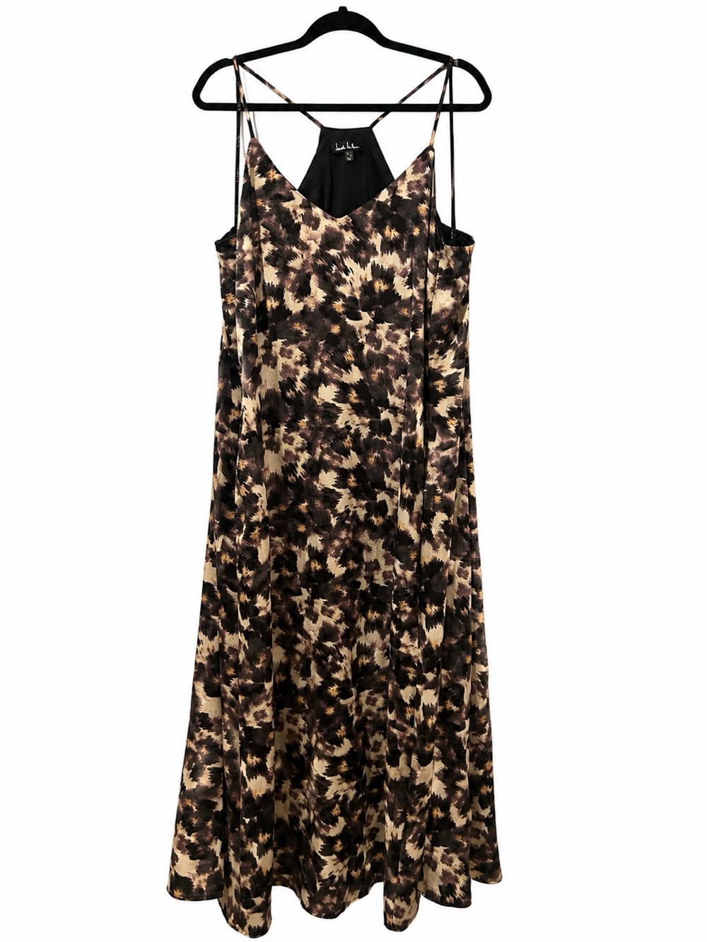 Nicole Miller Animal Print Slip Dress Size Large multicolored  Midi Maxi Pockets